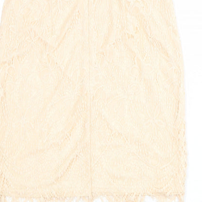 Missguided Womens Pink Geometric Polyester A-Line Skirt Size 10 Zip