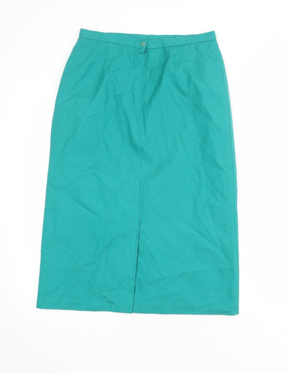 Compliments Womens Green Polyester Straight & Pencil Skirt Size 12 Zip