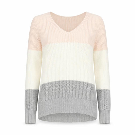 TALLY WEiJL Womens Multicoloured V-Neck Striped Acrylic Pullover Jumper Size XS