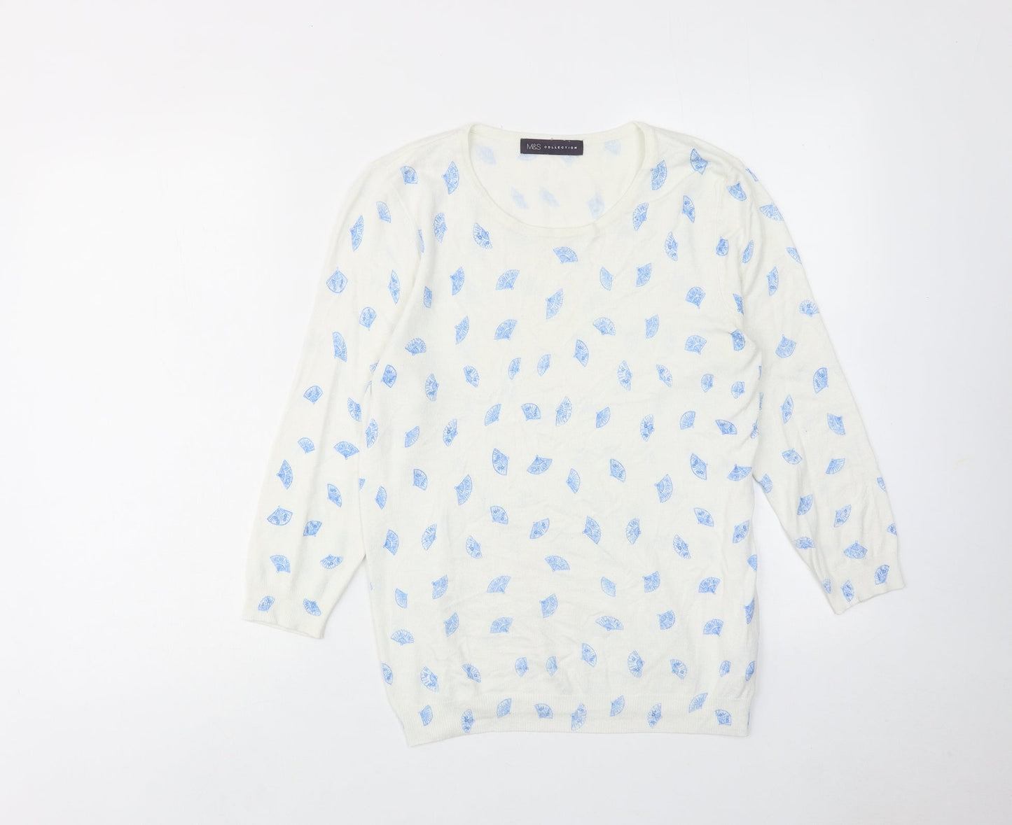 Womens UK Size 12 Marks and Spencer White Pullover Jumper