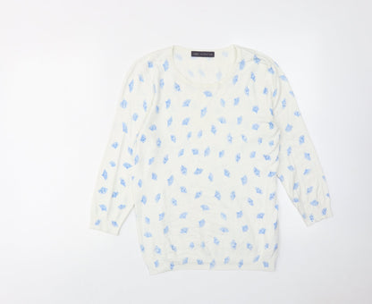 Womens UK Size 12 Marks and Spencer White Pullover Jumper