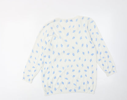 Womens UK Size 12 Marks and Spencer White Pullover Jumper