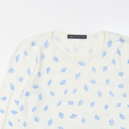 Womens UK Size 12 Marks and Spencer White Pullover Jumper