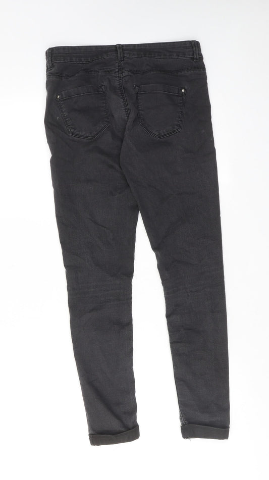 Topshop Womens Black Cotton Skinny Jeans Size 28 in L28 in Regular Zip