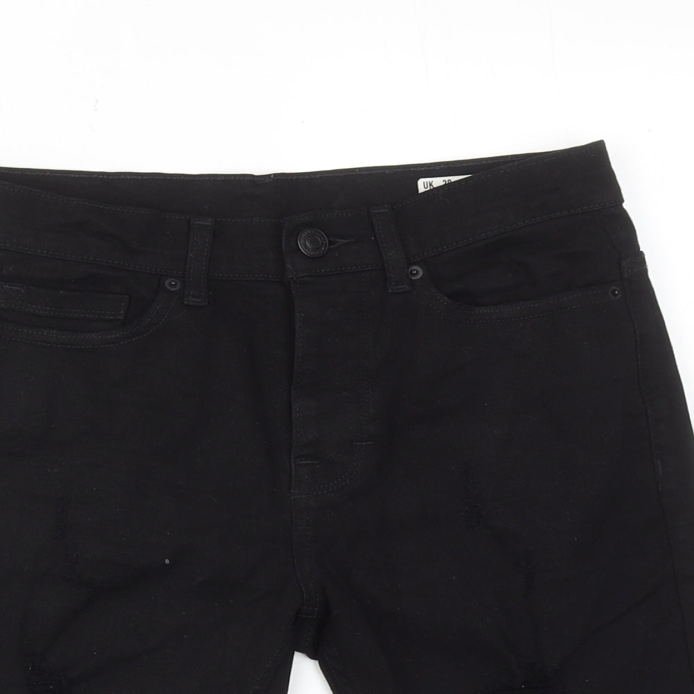 Denim & Co. Mens Black Cotton Bermuda Shorts Size 28 in Regular Zip