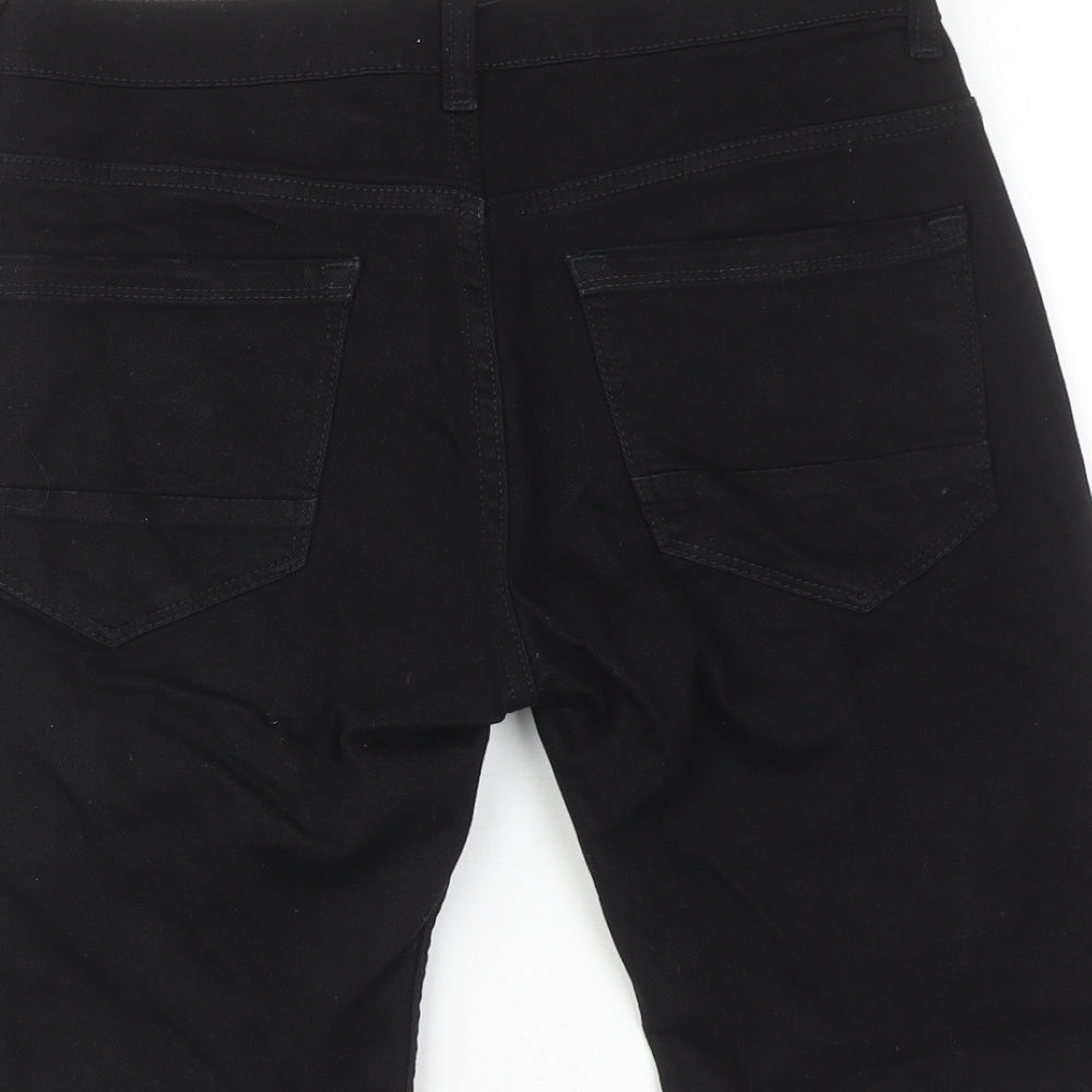 Denim & Co. Mens Black Cotton Bermuda Shorts Size 28 in Regular Zip
