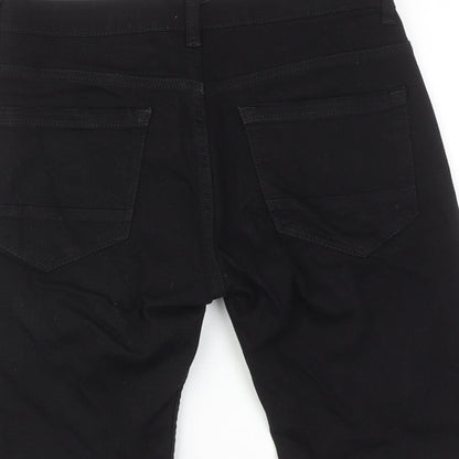 Denim & Co. Mens Black Cotton Bermuda Shorts Size 28 in Regular Zip