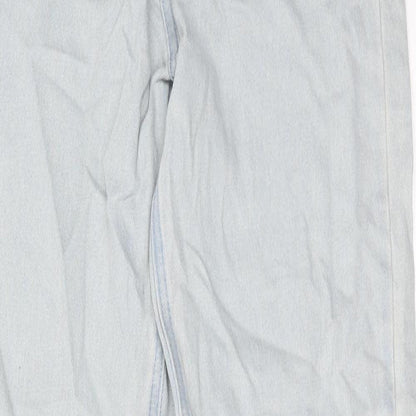 Missguided Womens Blue Cotton Tapered Jeans Size 8 Regular Zip