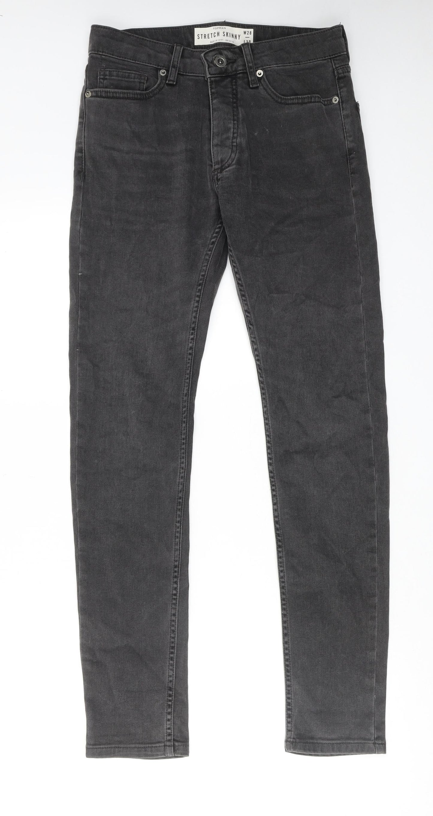 Mens UK Size 28 in Topman Regular Fit Skinny Grey Jeans