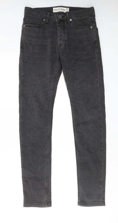 Mens UK Size 28 in Topman Regular Fit Skinny Grey Jeans