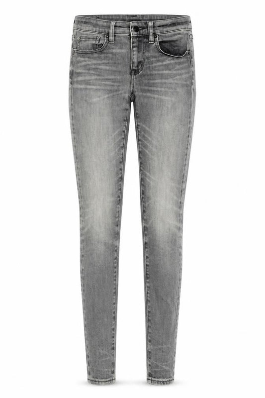 Front view of Denim & Supply women’s grey cotton skinny jeans, size UK 26, in, 32-inch leg regular zip