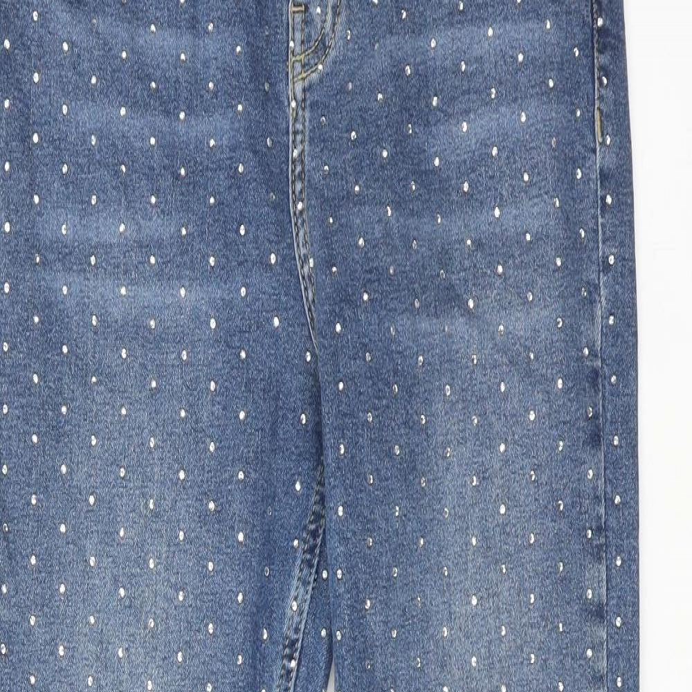 Topshop Womens Blue Cotton Skinny Jeans Size 30 in L30 in Regular Zip