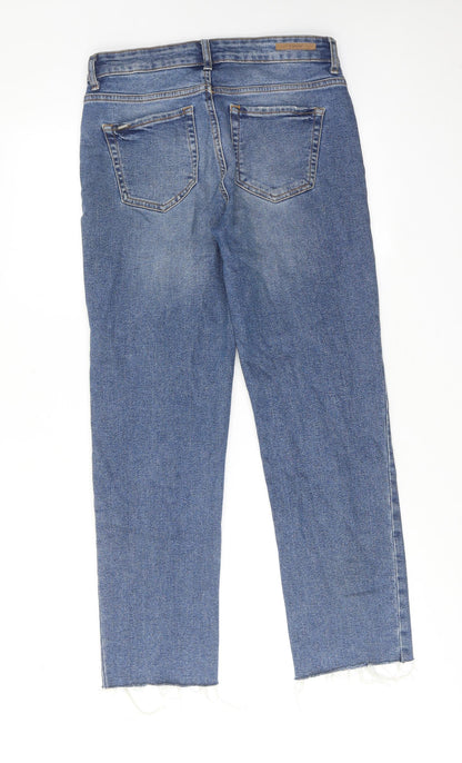 b.young Womens Blue Cotton Straight Jeans Size 27 in Regular Zip - Frayed Hem