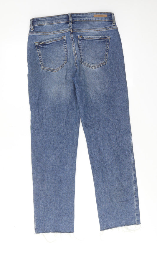 b.young Womens Blue Cotton Straight Jeans Size 27 in Regular Zip - Frayed Hem