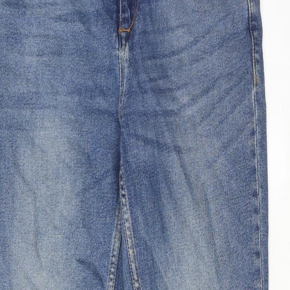 b.young Womens Blue Cotton Straight Jeans Size 27 in Regular Zip - Frayed Hem