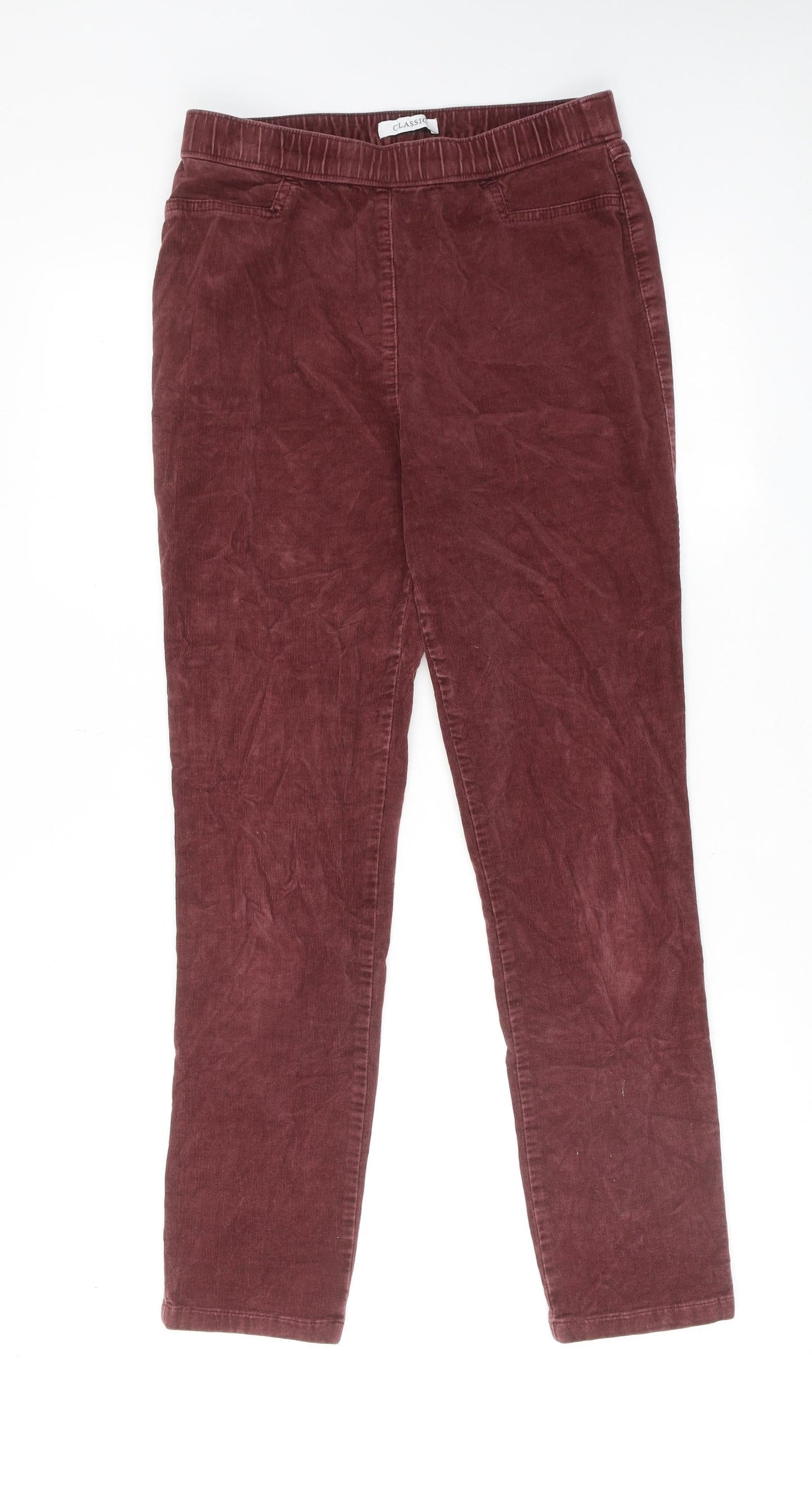 Womens UK Size 10 Classic Regular Fit  Brown Trousers