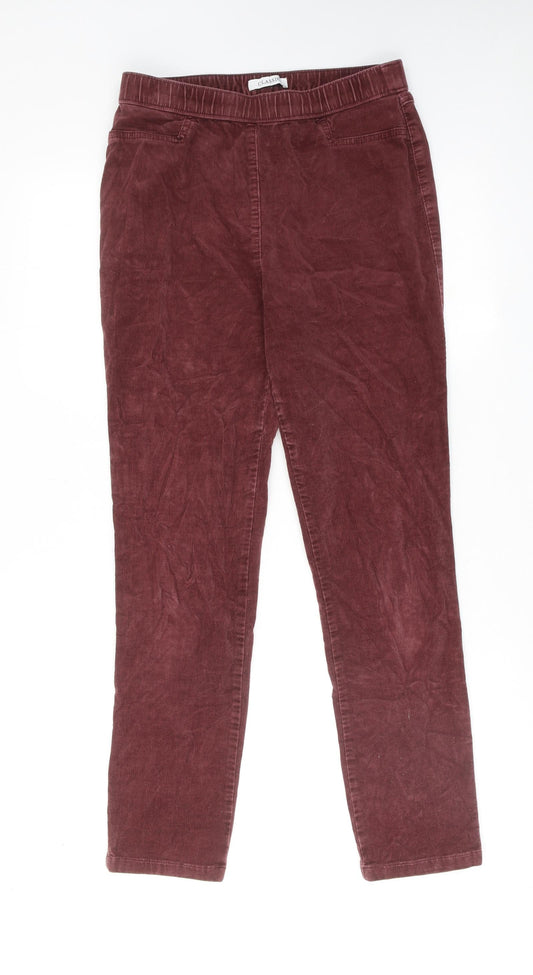 Classic Womens Brown Cotton Trousers Size 10 Regular