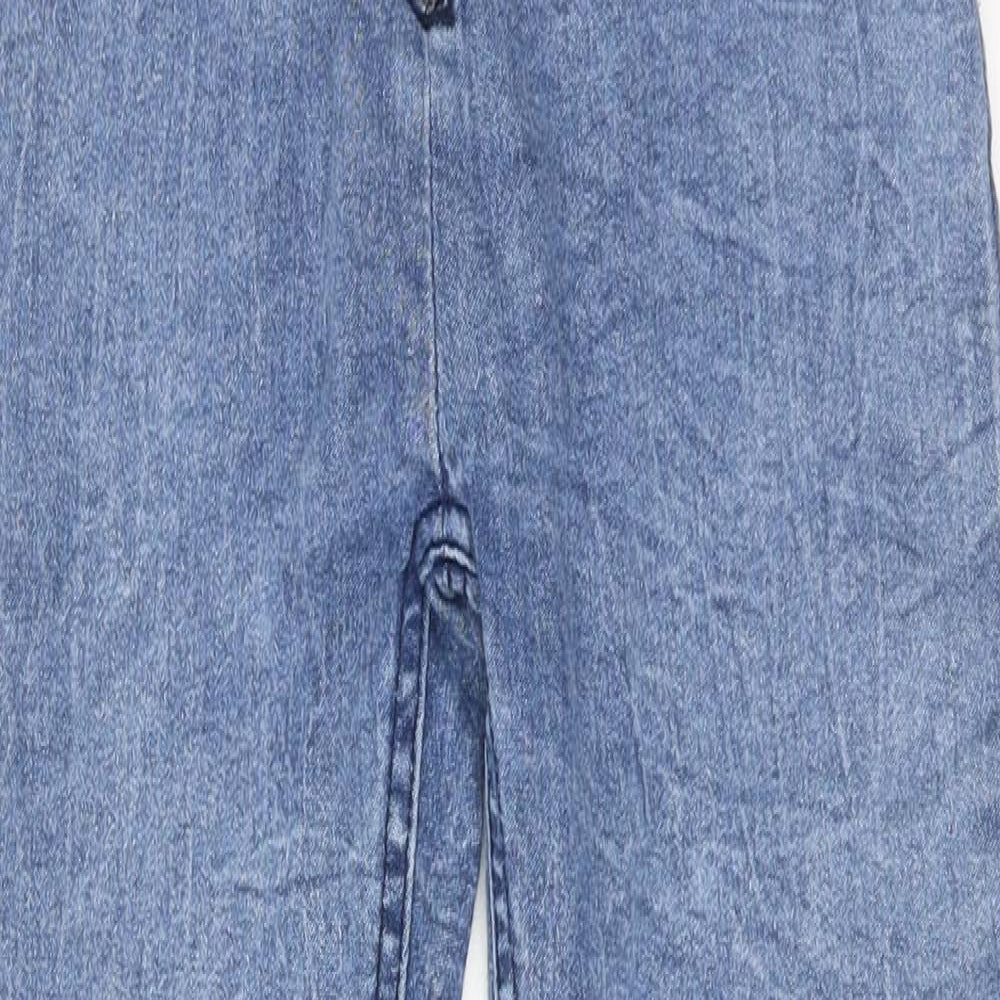 Pep&Co Girls Blue Cotton Skinny Jeans Size 11-12 Years Regular Zip