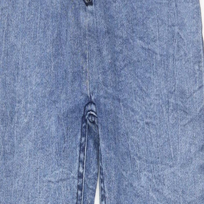 Pep&Co Girls Blue Cotton Skinny Jeans Size 11-12 Years Regular Zip