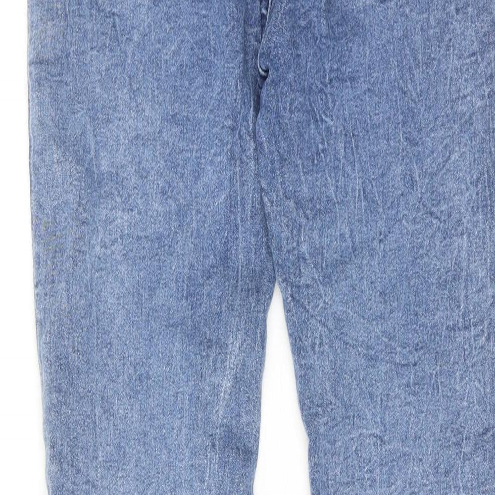 Pep&Co Girls Blue Cotton Skinny Jeans Size 11-12 Years Regular Zip