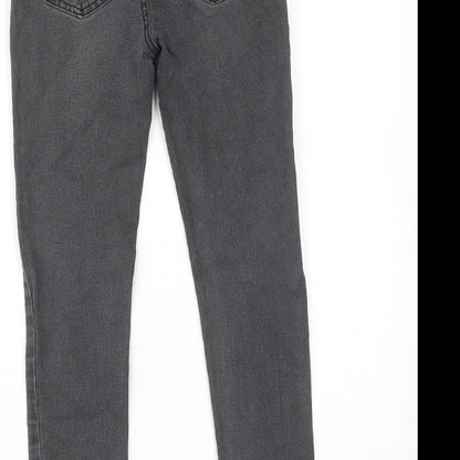 Denim & Co. Girls Grey Cotton Skinny Jeans Size 10-11 Years Regular Pullover