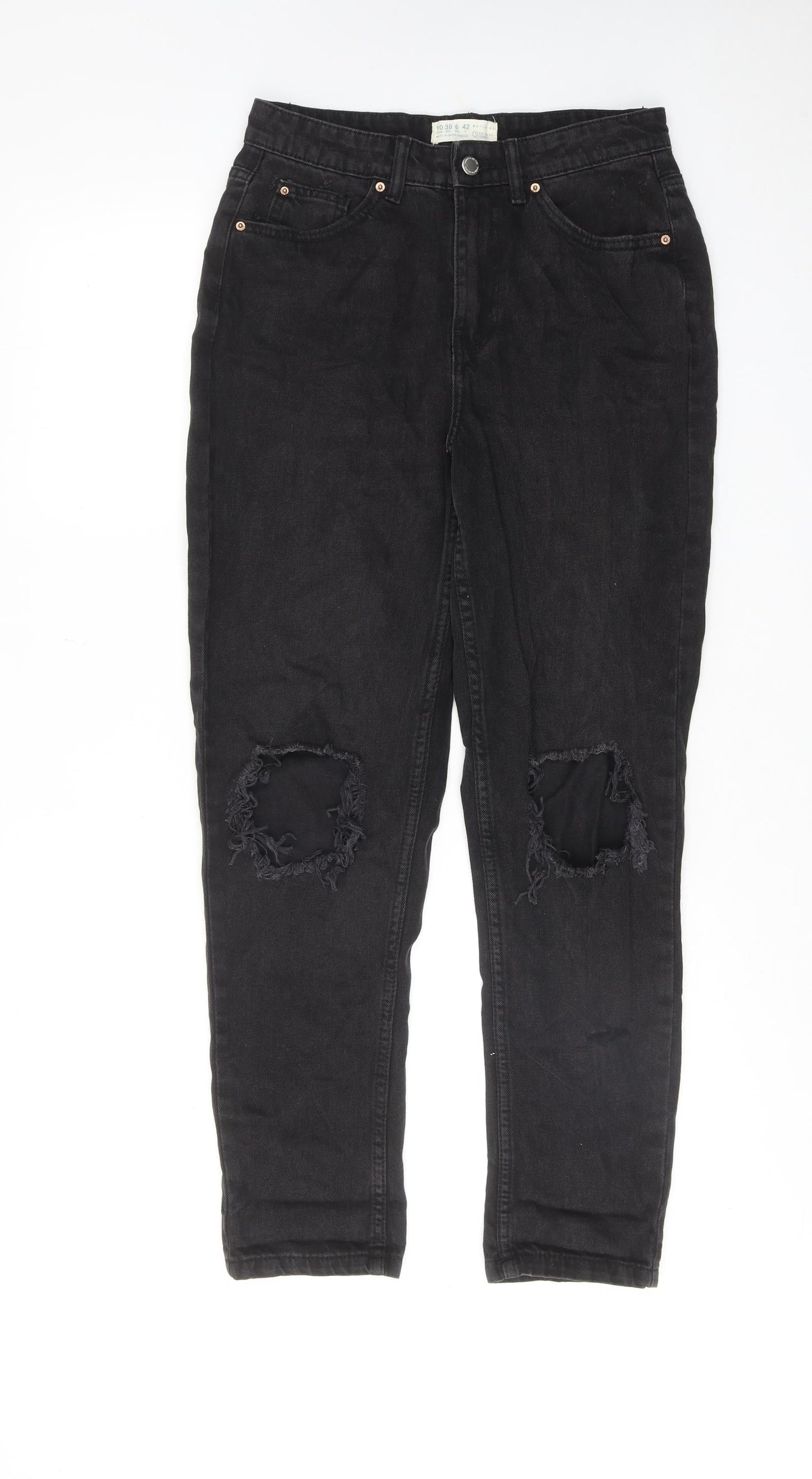 Denim & Co. Womens Black Cotton Skinny Jeans Size 10 Regular Zip