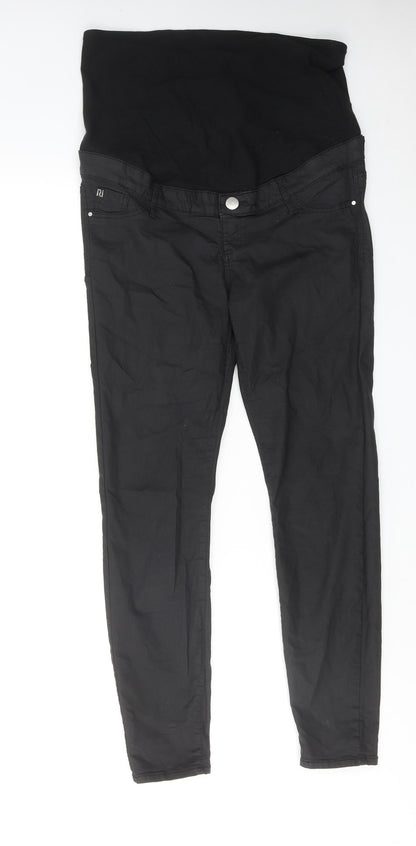 River Island Womens Black Cotton Skinny Jeans Size 14 Regular Button