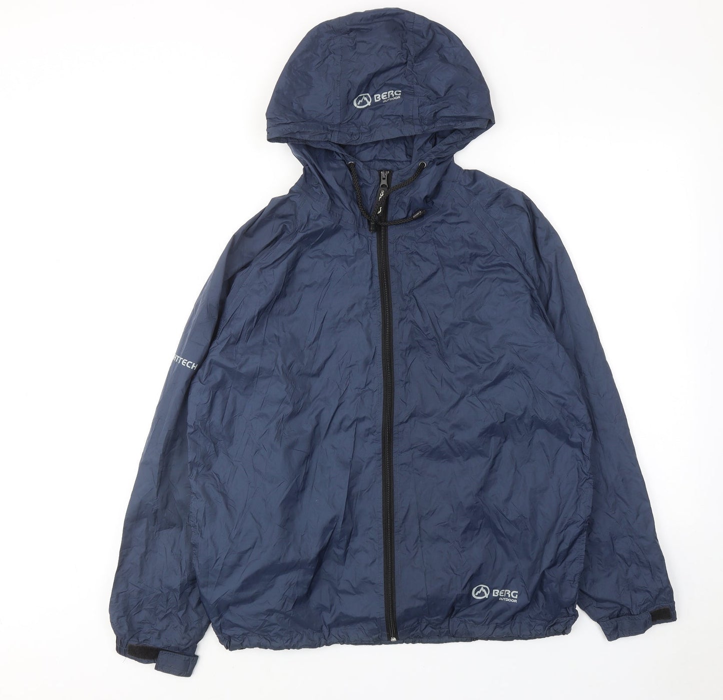 Mens UK Size S Berg Blue Windbreaker Coat