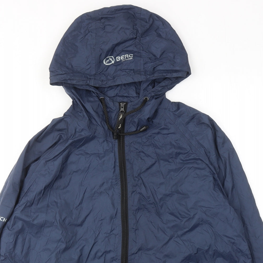Mens UK Size S Berg Blue Windbreaker Coat