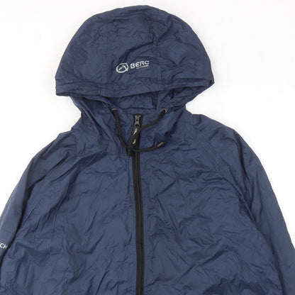 Mens UK Size S Berg Blue Windbreaker Coat