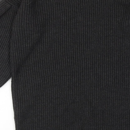 Micha Lounge Womens Grey Acrylic Jumper Dress Size M Round Neck Pullover