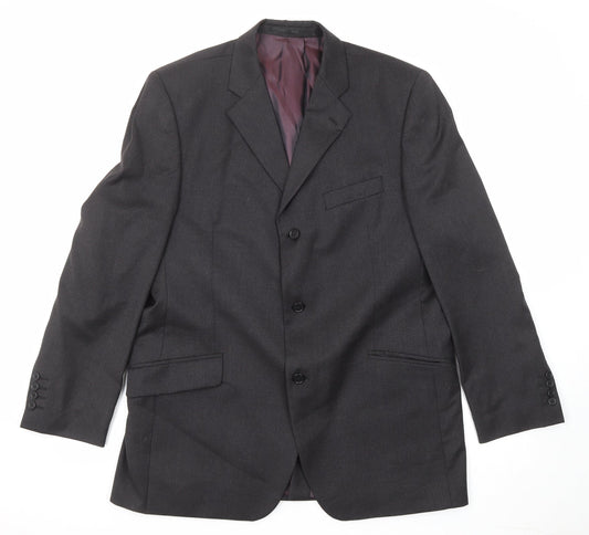 Angelico Mens Black Wool Jacket Suit Jacket Size 42 Regular