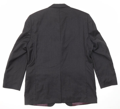 Angelico Mens Black Wool Jacket Suit Jacket Size 42 Regular