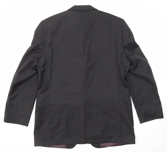 Angelico Mens Black Wool Jacket Suit Jacket Size 42 Regular