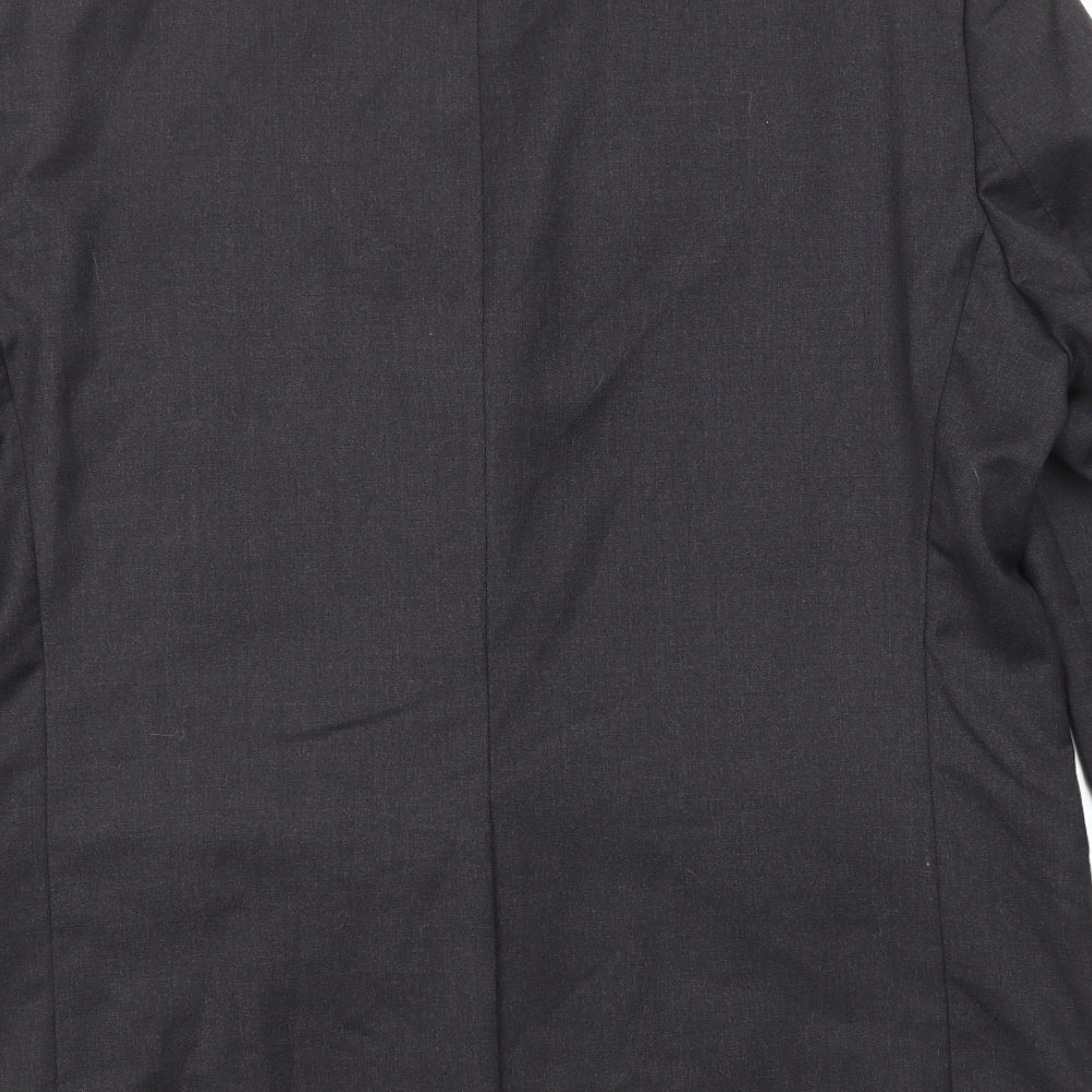 Angelico Mens Black Wool Jacket Suit Jacket Size 42 Regular