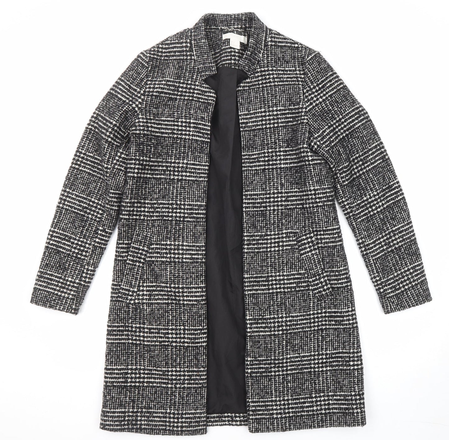 Womens UK Size 8 H&M Black Overcoat