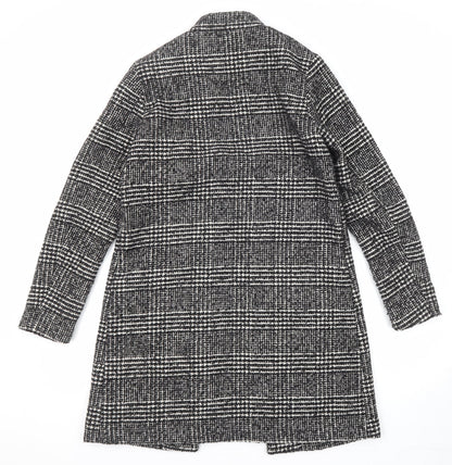 Womens UK Size 8 H&M Black Overcoat