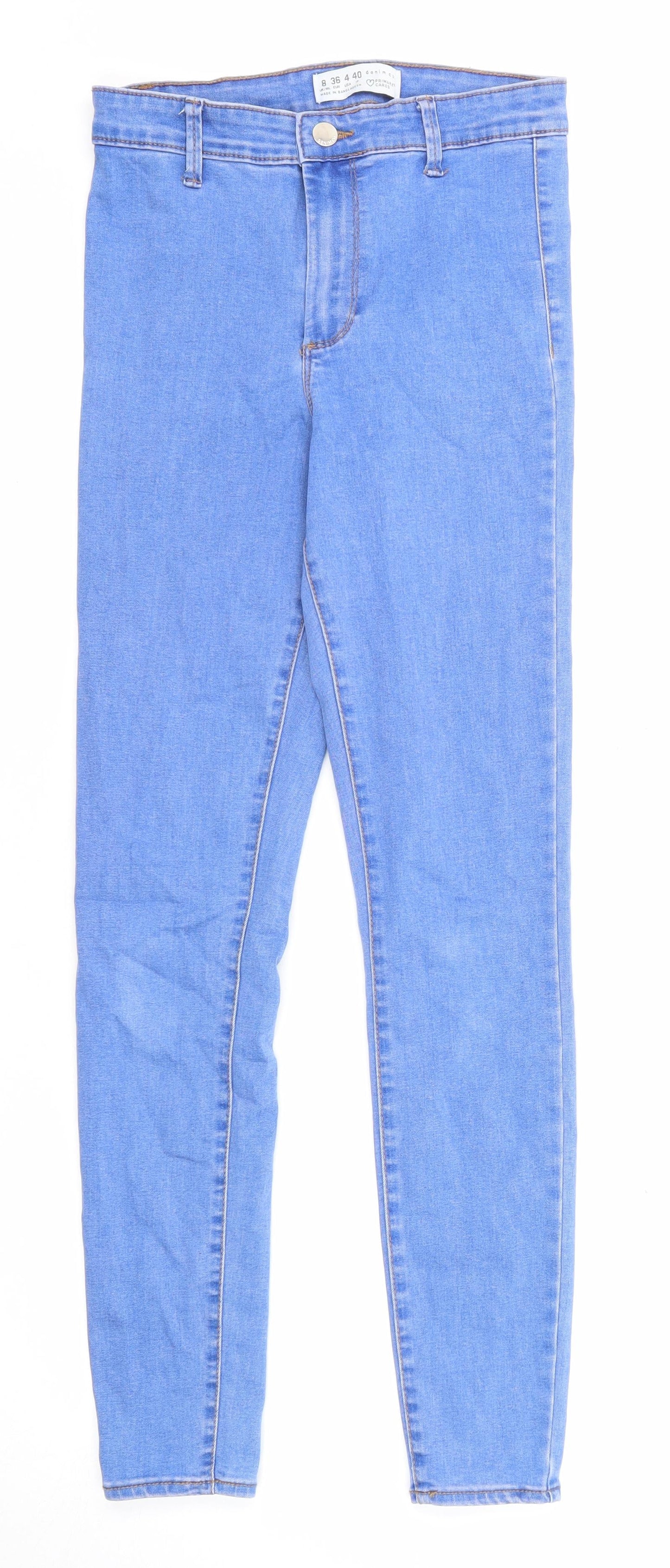 Denim & Co. Womens Blue Cotton Skinny Jeans Size 8 Regular Zip
