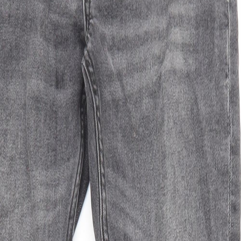 H&M Girls Black Cotton Skinny Jeans Size 9-10 Years Regular Zip - Distressed