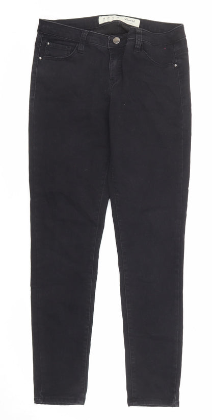 Denim & Co. Womens Black Cotton Skinny Jeans Size 10 Regular Zip