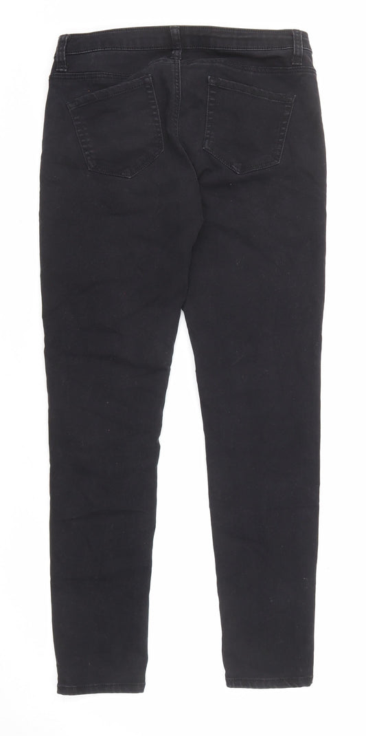 Denim & Co. Womens Black Cotton Skinny Jeans Size 10 Regular Zip