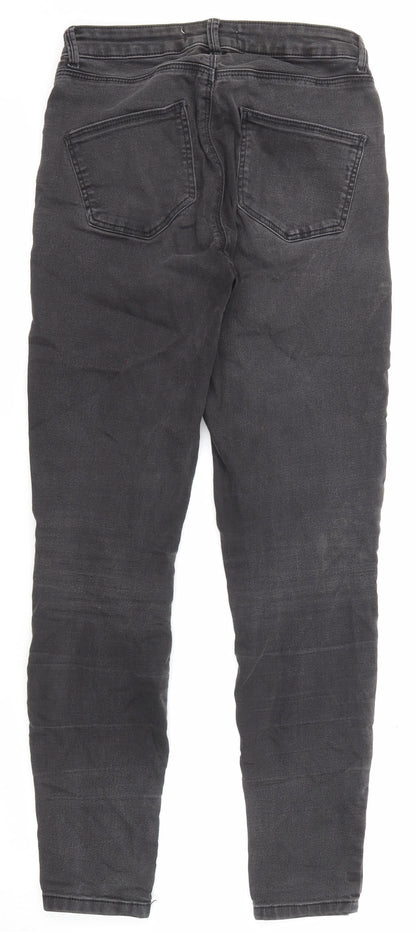 Dorothy Perkins Womens Grey Cotton Skinny Jeans Size 8 Regular Zip