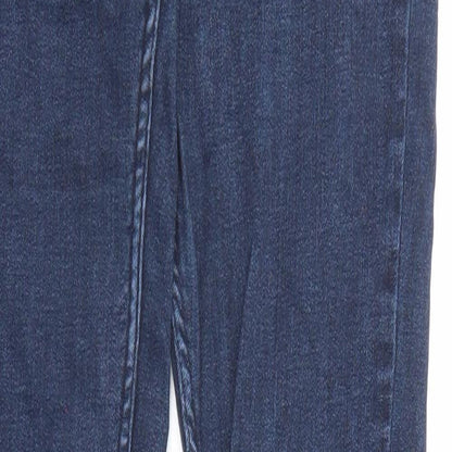 Zara Womens Blue Cotton Skinny Jeans Size 10 Regular Zip