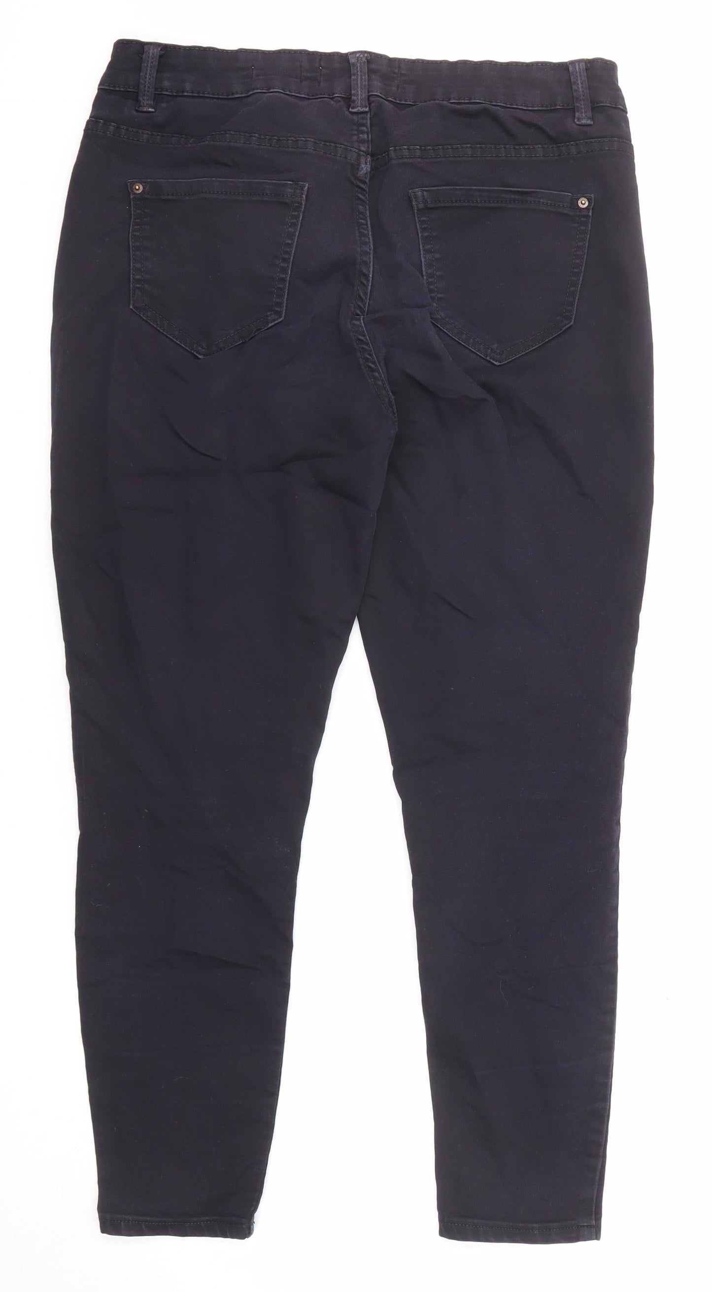 New Look Womens Black Cotton Skinny Jeans Size 12 Regular Zip