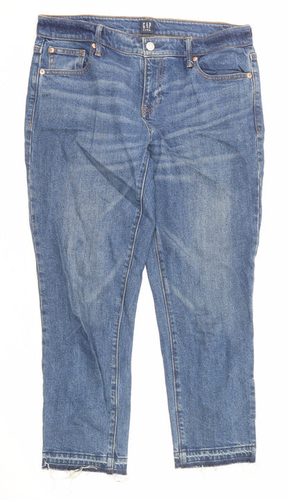 Gap Womens Blue Cotton Tapered Jeans Size 32 in Regular Zip