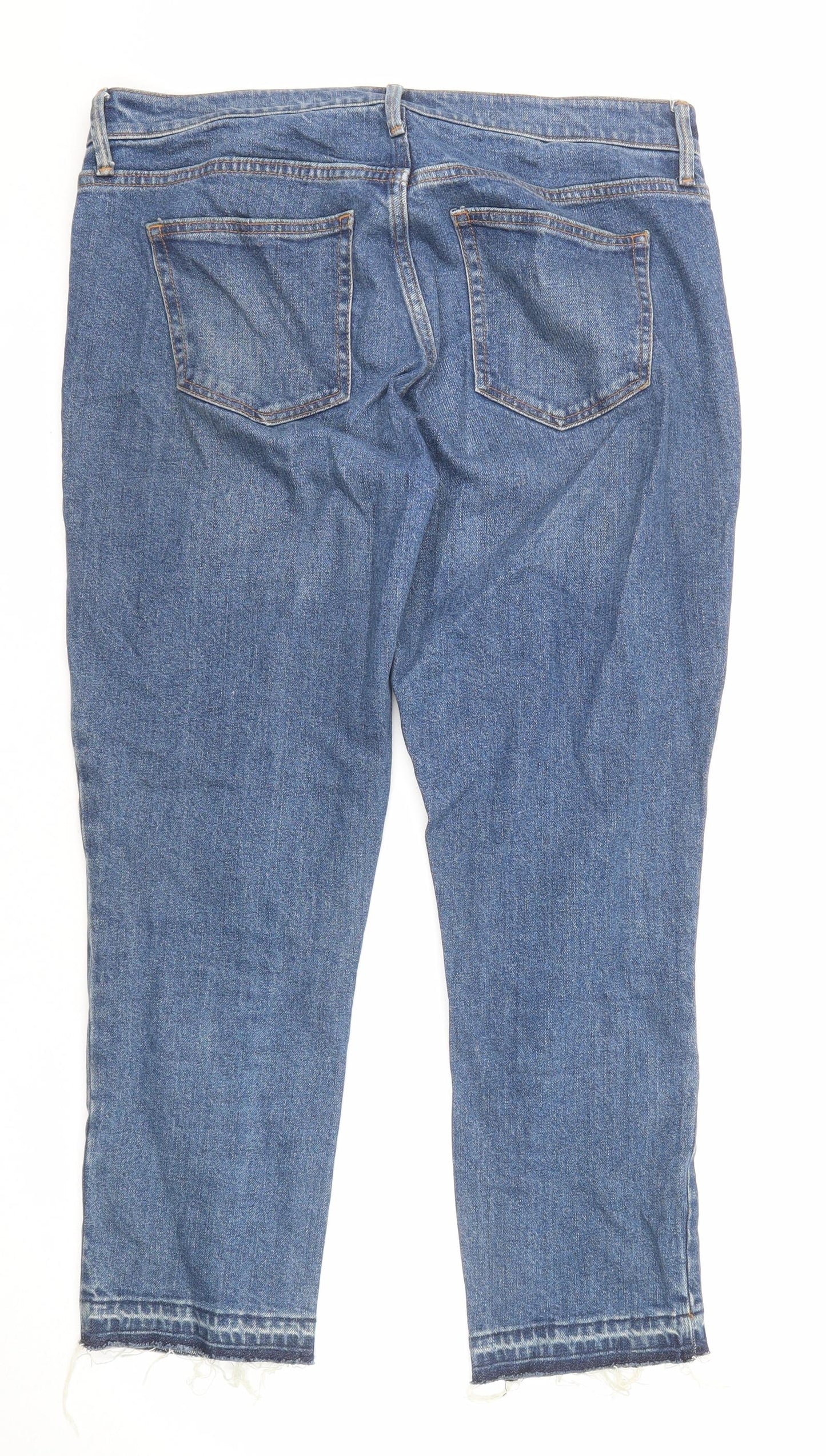 Gap Womens Blue Cotton Tapered Jeans Size 32 in Regular Zip