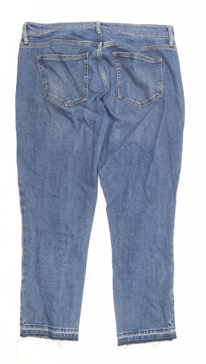 Gap Womens Blue Cotton Tapered Jeans Size 32 in Regular Zip
