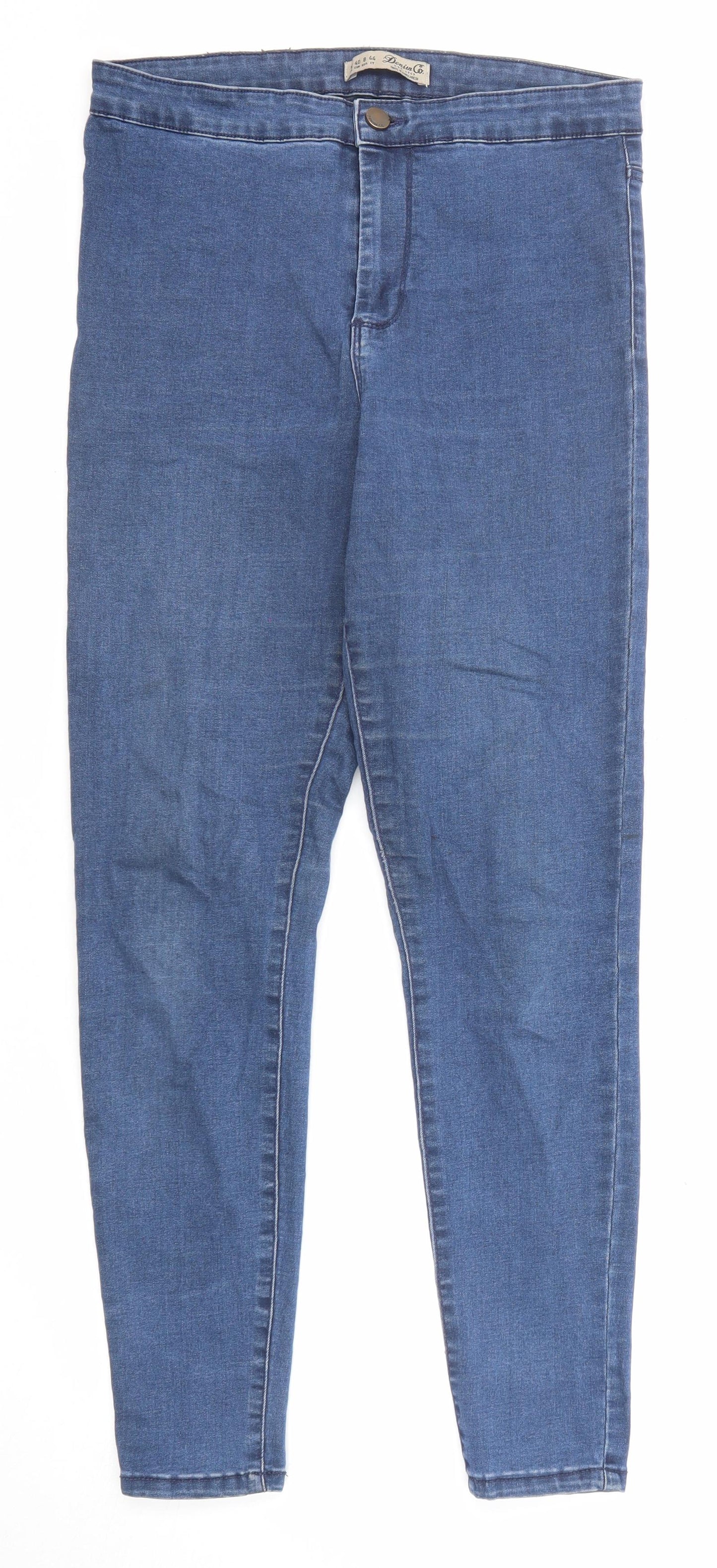 Denim & Co. Womens Blue Cotton Skinny Jeans Size 12 Regular Zip