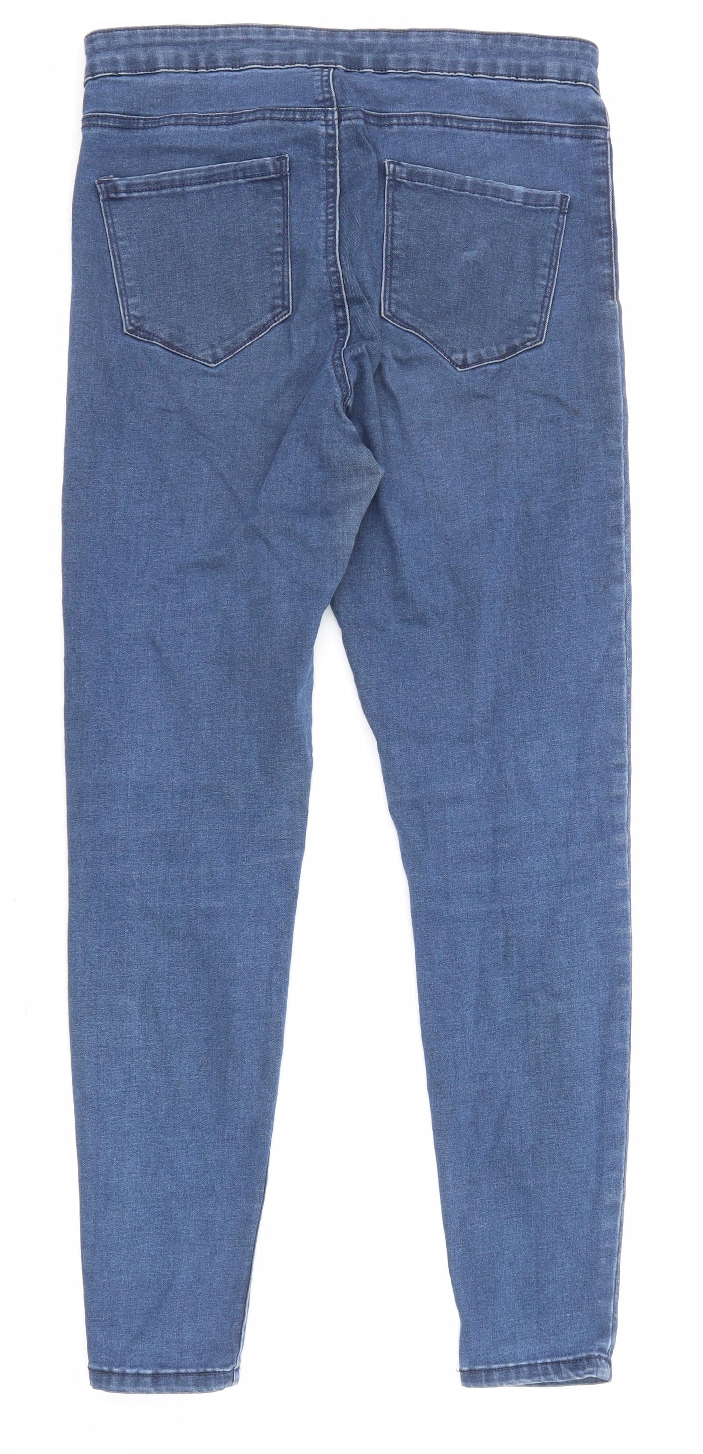 Denim & Co. Womens Blue Cotton Skinny Jeans Size 12 Regular Zip