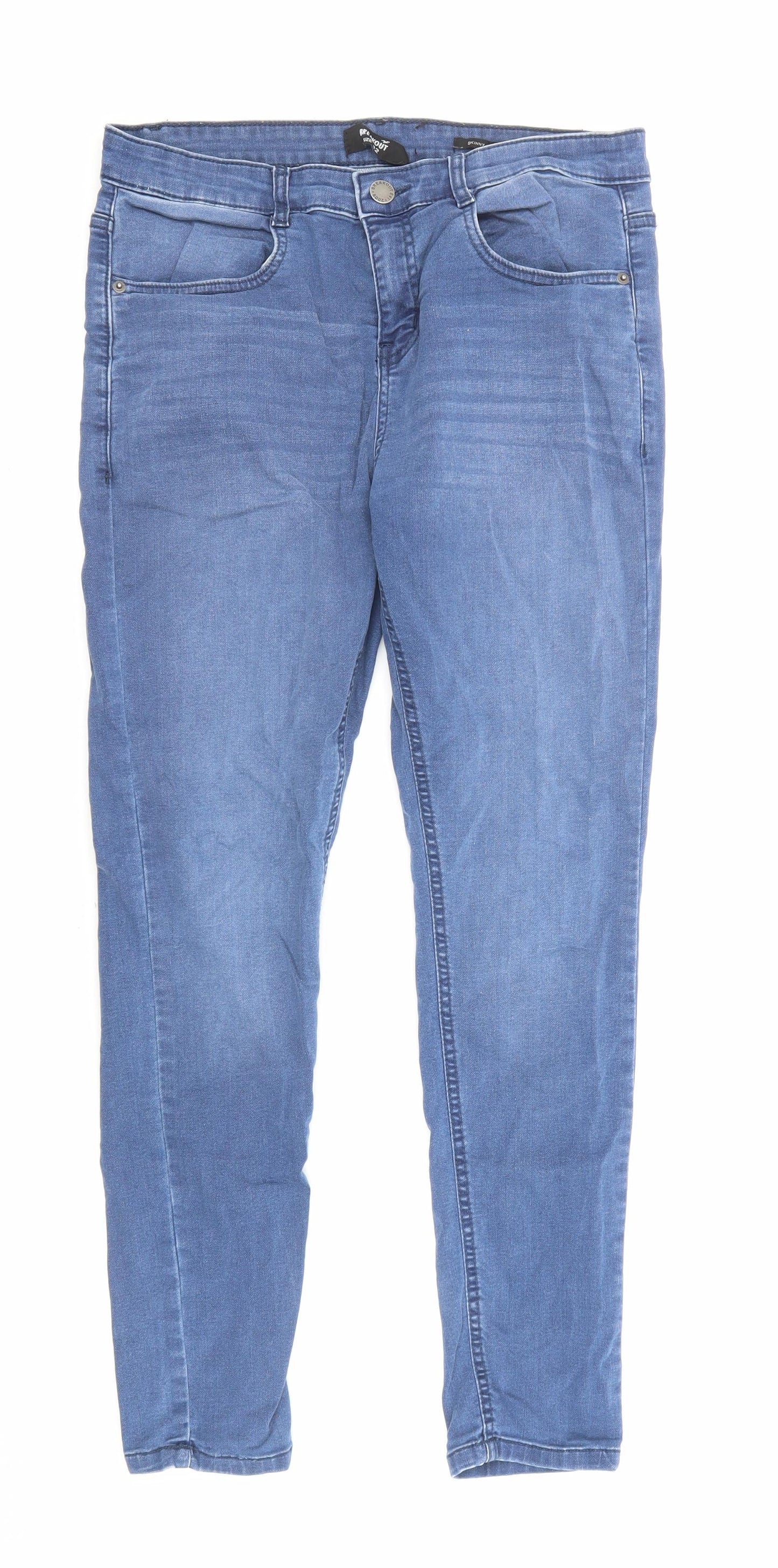 Breakout Womens Blue Cotton Skinny Jeans Size 32 in Regular Zip